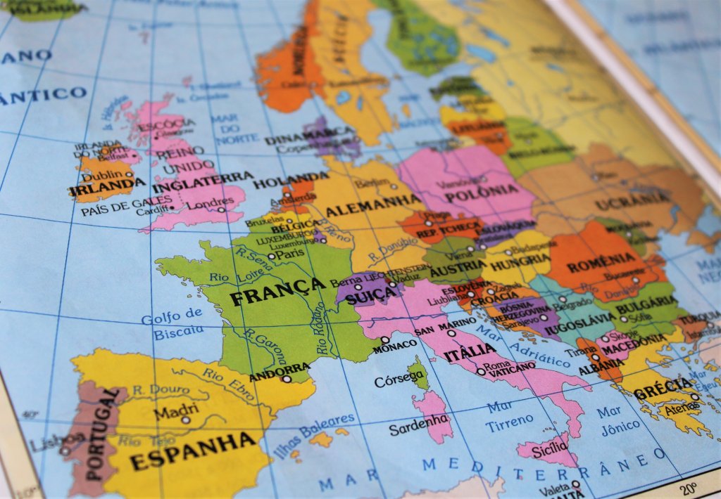 Mapa da Europa continental