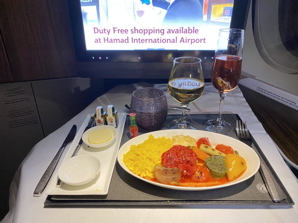 alimentação para um voo confortável