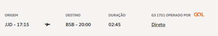 Gol rotas de Jericoacoara para Brasília