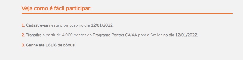 Transferência bonificada da Caixa para Smiles como fazer