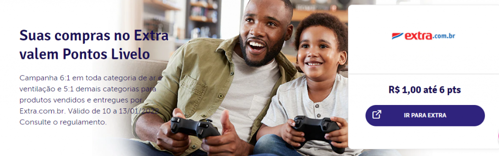 Pontos da Livelo em compras Extra