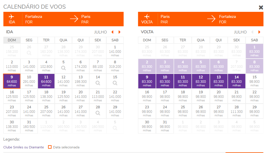 Fortaleza para Paris a partir de 64.600 milhas Smiles