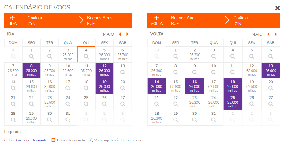 Goiânia para Buenos Aires a partir de 26.000 milhas Smiles