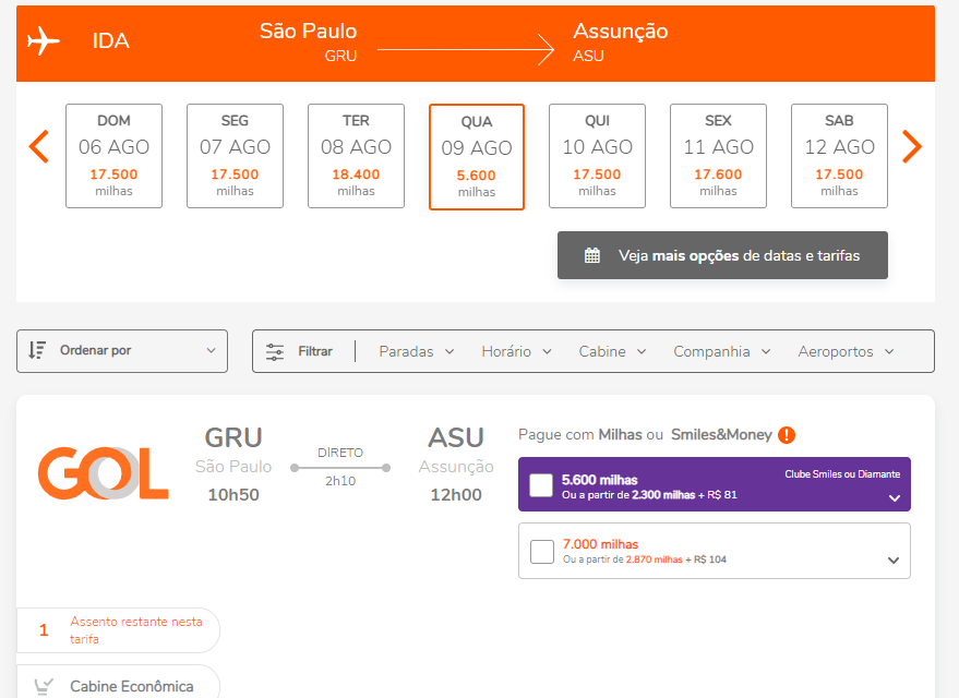 Passagens para Assunção 