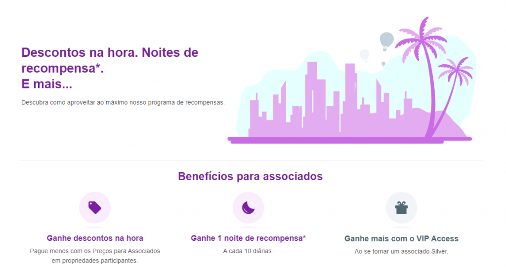 Benefícios de hospedagens no Hoteis.com