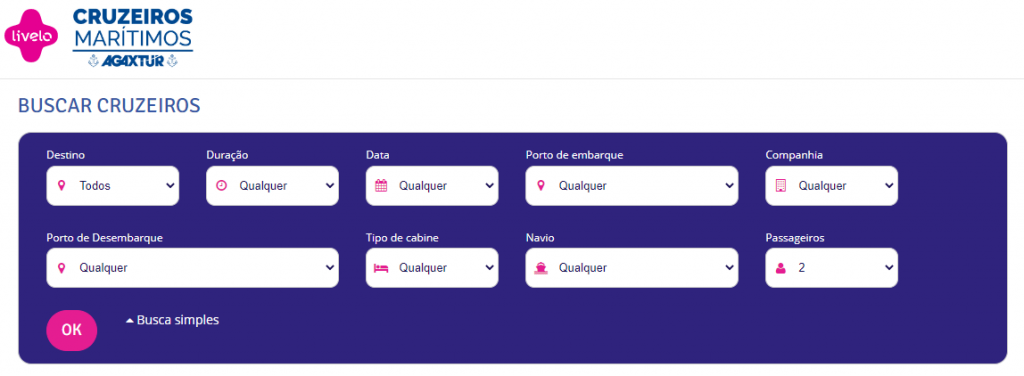 cruzeiros com a Livelo