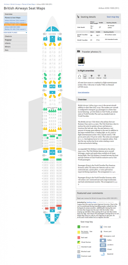 melhor companhia aérea por classe de cabine