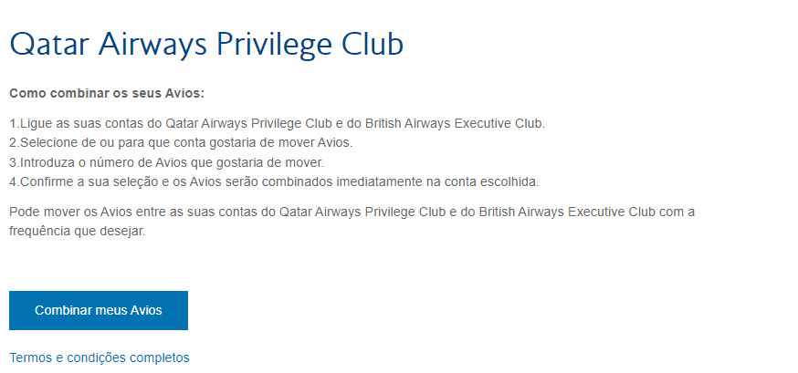 Milhas British Airways para voos na Qatar