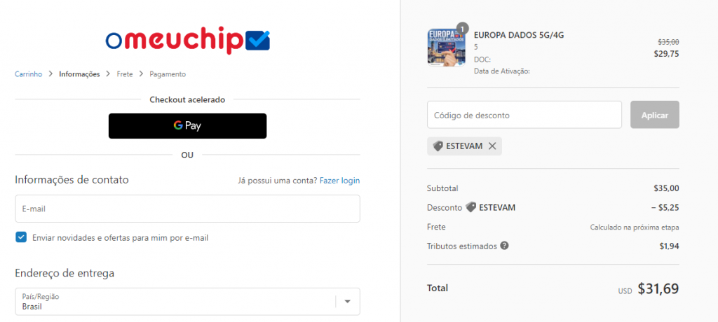 Chip de internet nas viagens internacionais