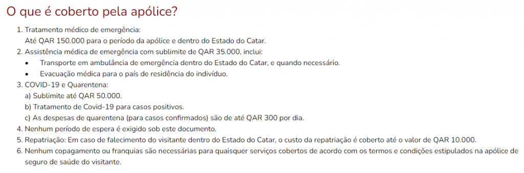 seguro viagem para o Qatar