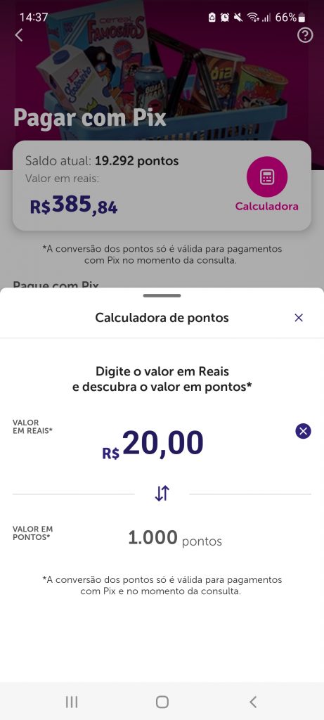 pontos Livelo para pagamentos com PIX