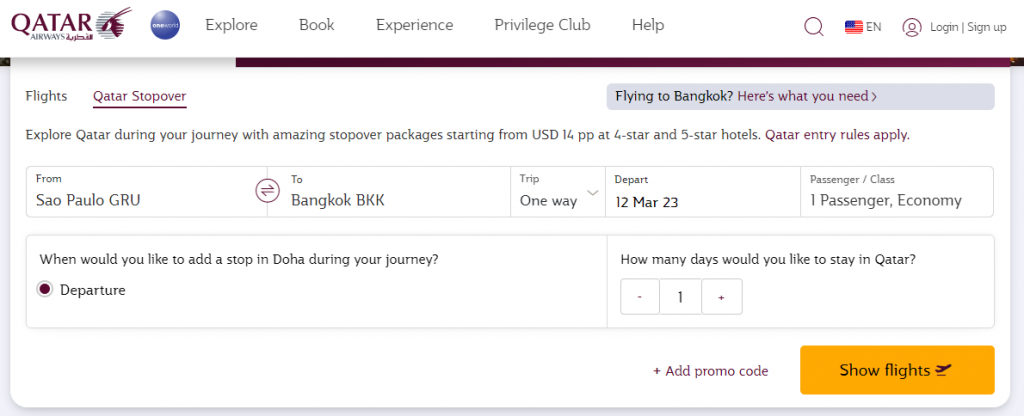 Stopover com a Qatar