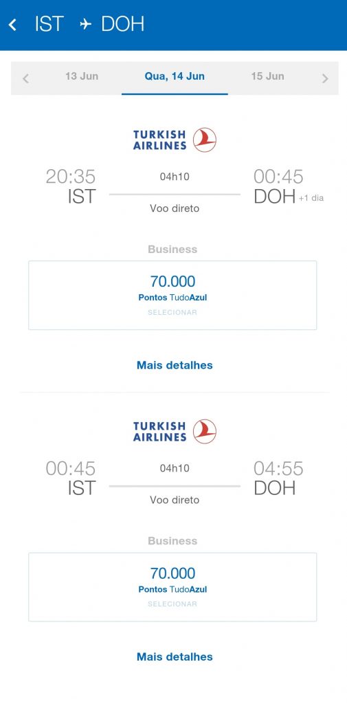 Sugestões para voar de Executiva
