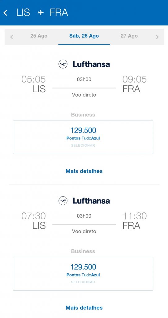 Sugestões para voar de Executiva na Europa