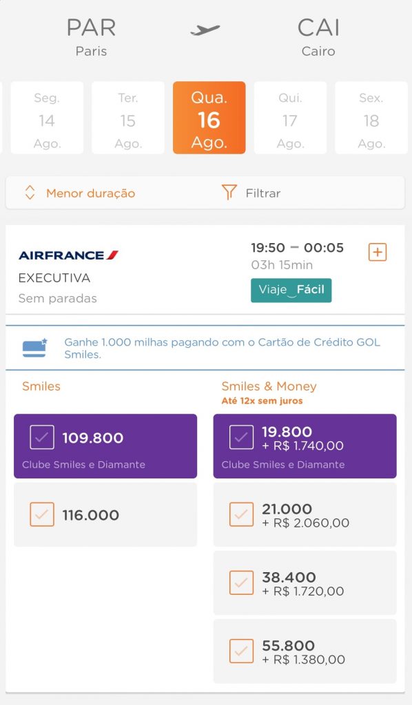 Sugestões para voar de Executiva na Air France