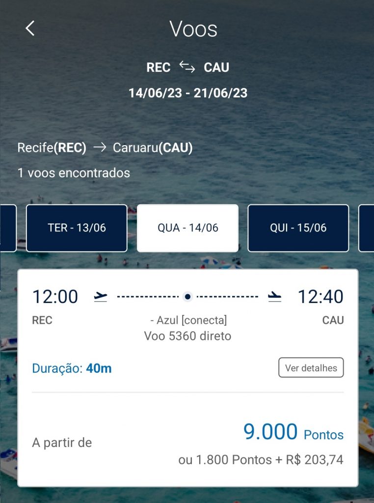 passagens nacionais por até 10.000 milhas