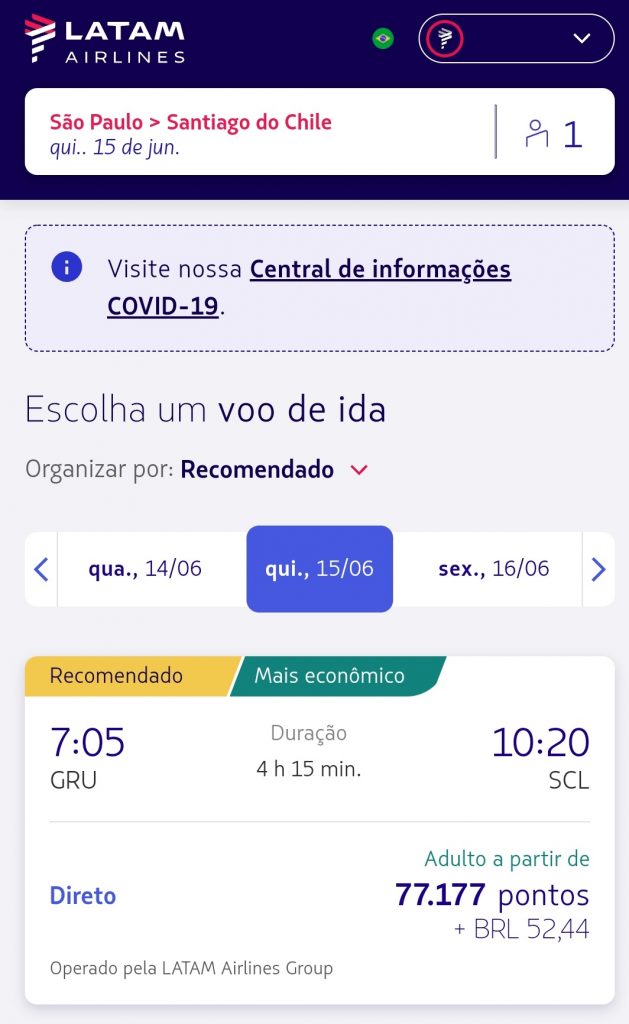 Sugestões para voar de Executiva na Latam
