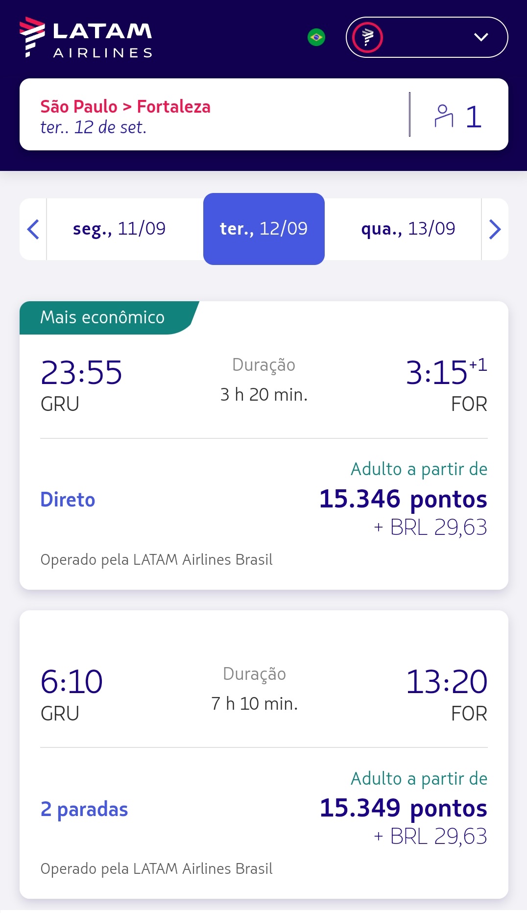 Nordeste com milhas - passagem de São Paulo para Fortaleza