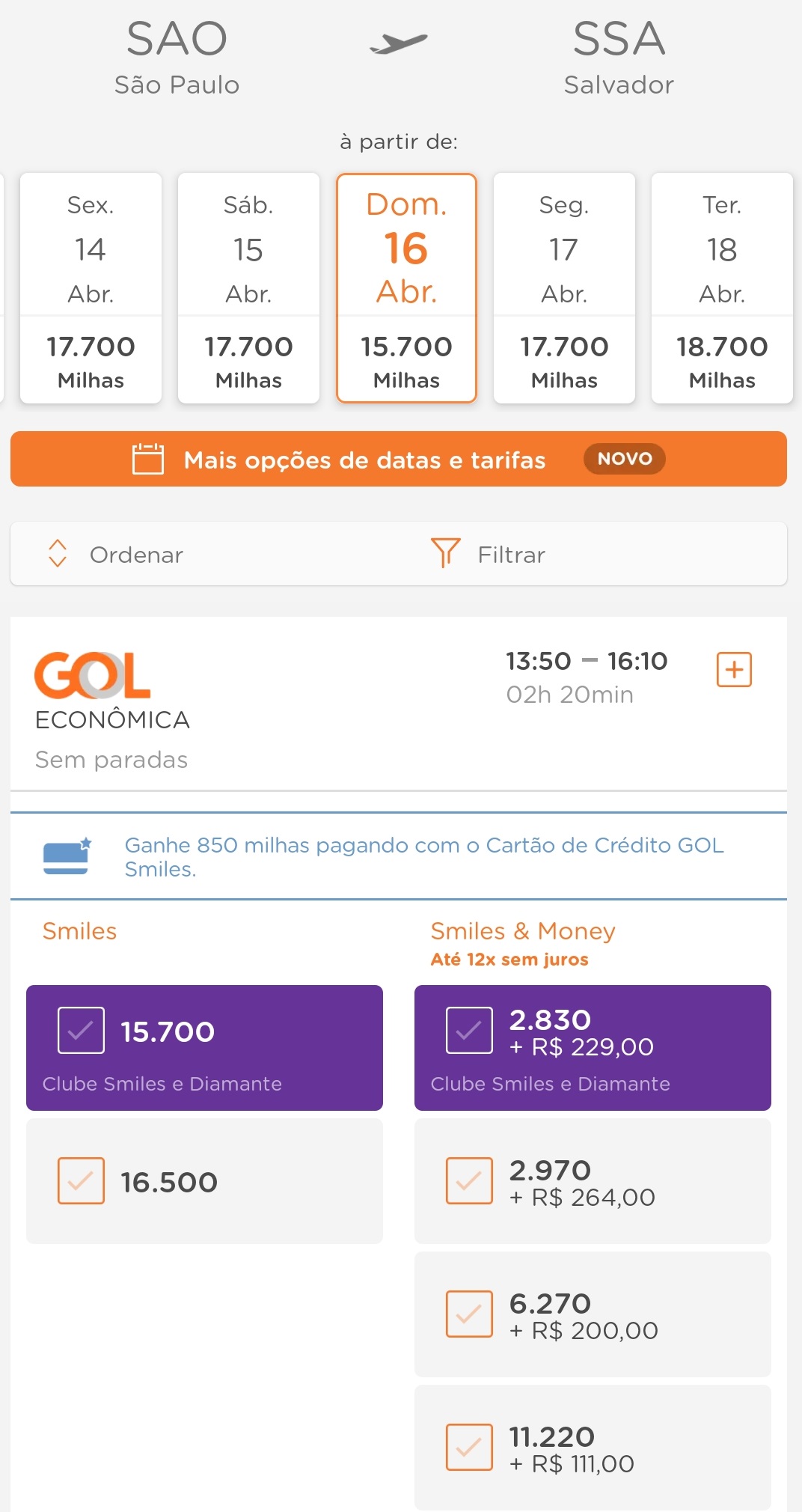 Nordeste com milhas - passagem São Paulo a Salvador