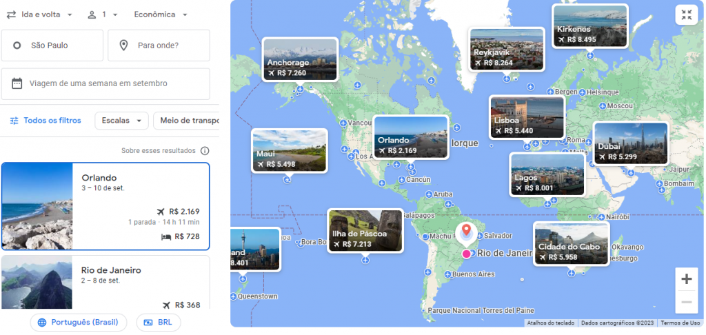 Como usar o Google Flights