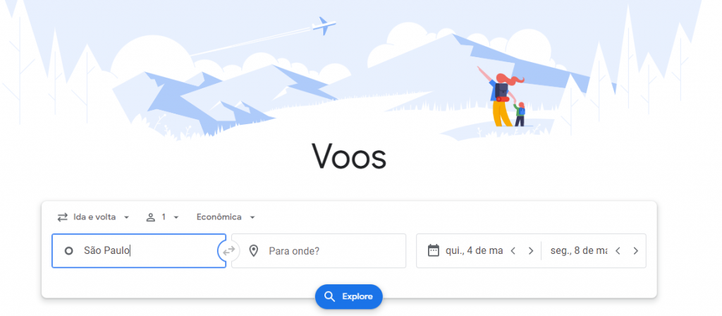 Como pesquisar passagens no Google Flights