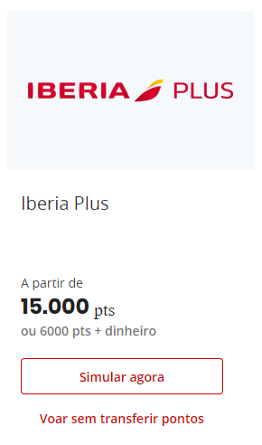 transferências para programas de fidelidade 