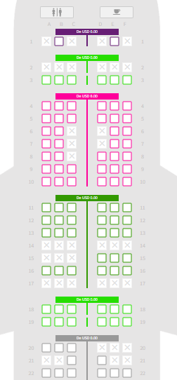 como é voar na SKY Airline - poltronas