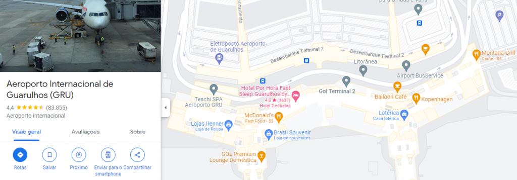 Como se localizar em aeroportos com o Google Maps