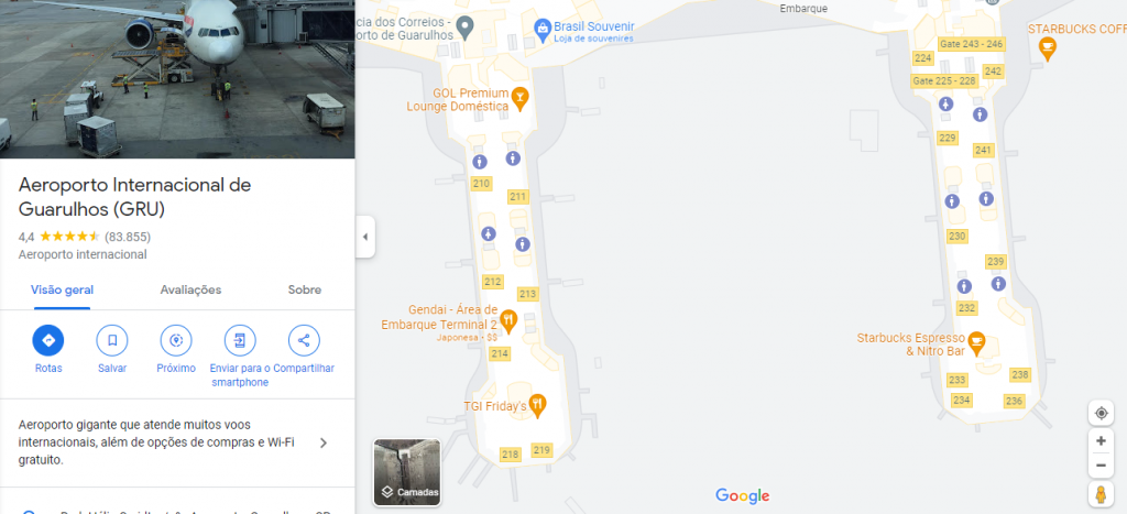 Como se localizar em aeroportos com o Google Maps