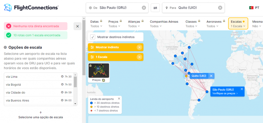 Como buscar voos no FlightConnections
