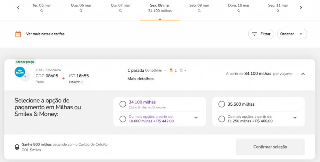 Passagem com milhas Smiles com a Air France e KLM