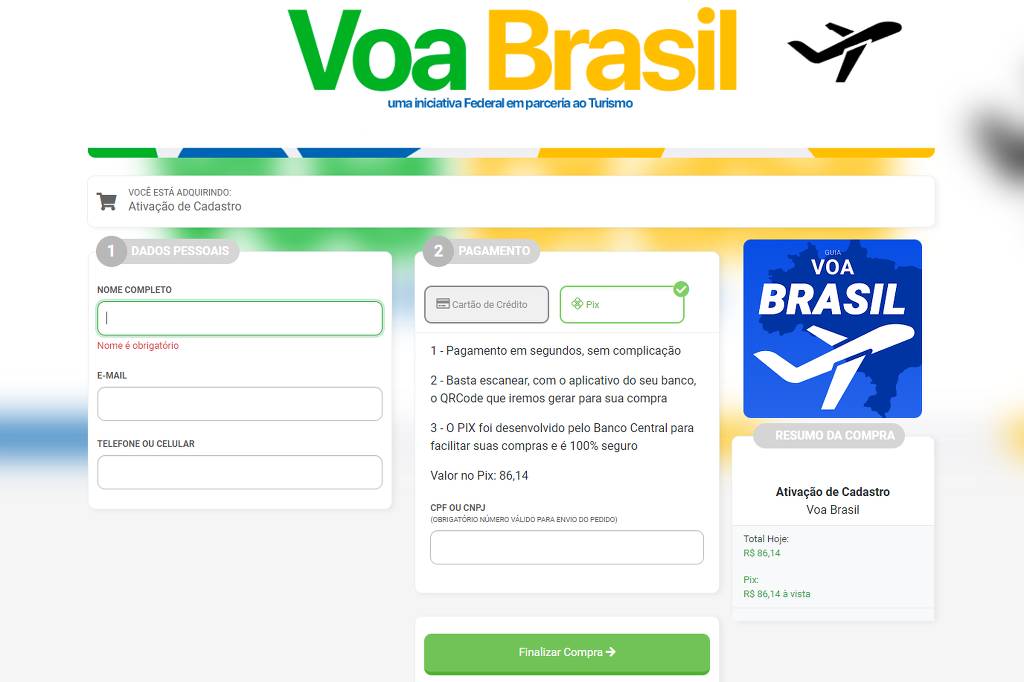 Golpes com o Voa Brasil