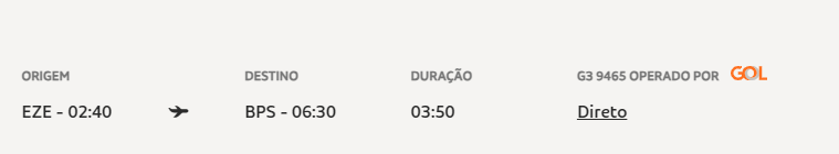 voo direto de Porto Seguro para Buenos Aires