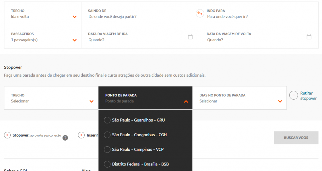 Stopover com a GOL