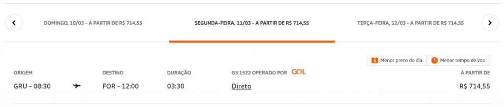 Passagem pagante com a GOL