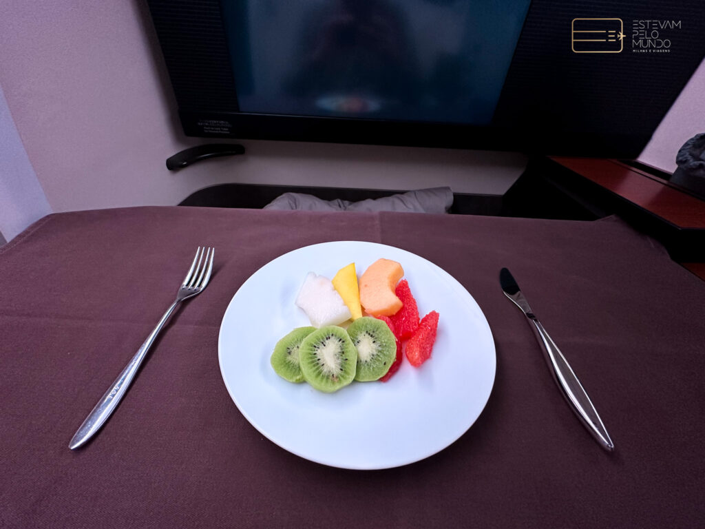 Menu da Primeira Classe da Japan Airlines