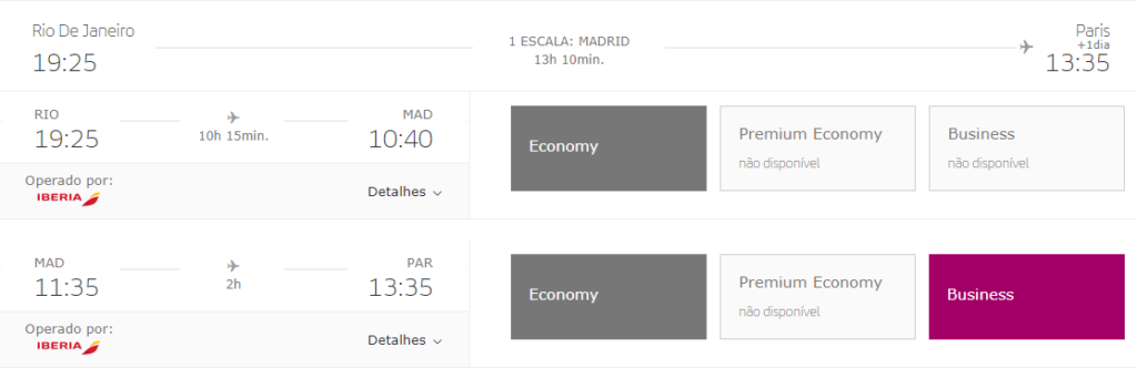 avios rio de janeiro paris
