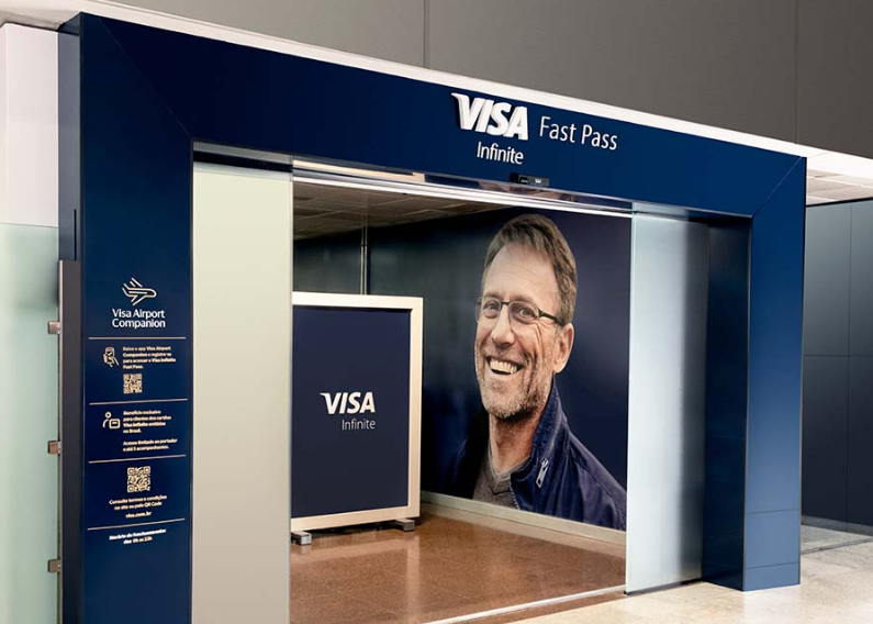 controle de segurança dos aeroportos com Fast Pass da Visa