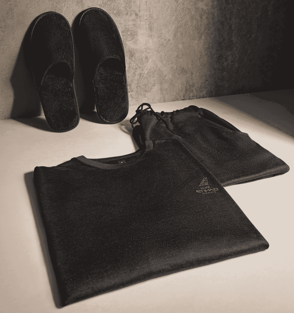 Novo pijamas da Etihad na classe executiva