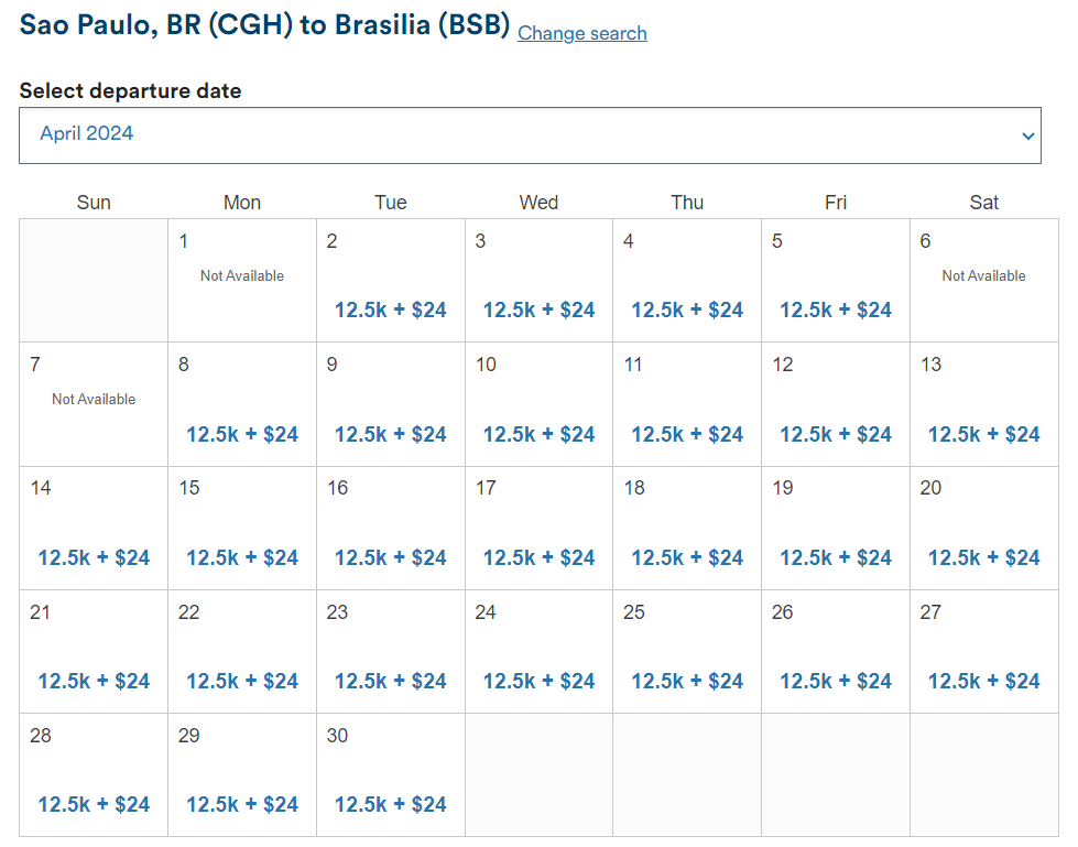 Disponibilidade de emissão de passagens da latam com outros programa como o Mileage Plan da Alaska mostra disponibilidade com menos de 60 dias