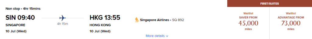 Singapura para Hong Kong por 45 mil milhas