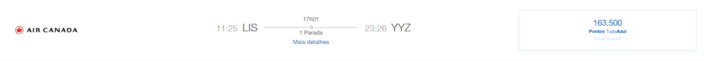 resgate na Azul pelo mundo com a Air Canada depois das mudanças por 163.500 pontos