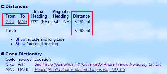 GCMap como saber a distância que os aviões percorrem