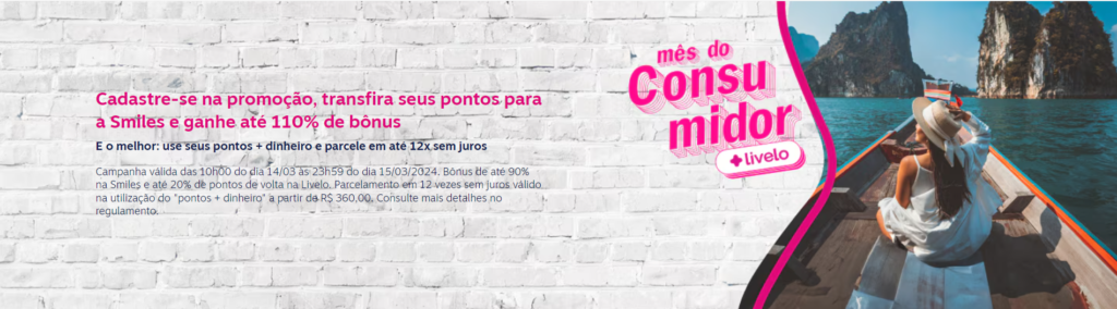 Livelo e Smiles Bumerangue semana do consumidor até 137% de bônus