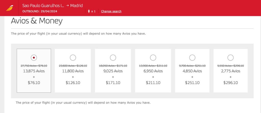 Iberia Avios são paulo madri 