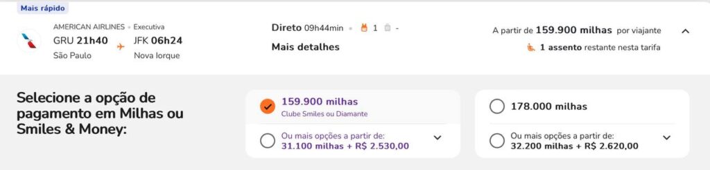 Resgate com a Smiles em Tabela Dinâmica