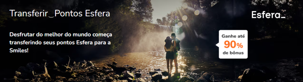 Transferência de pontos da Esfera para a Smiles com até 90% de bônus