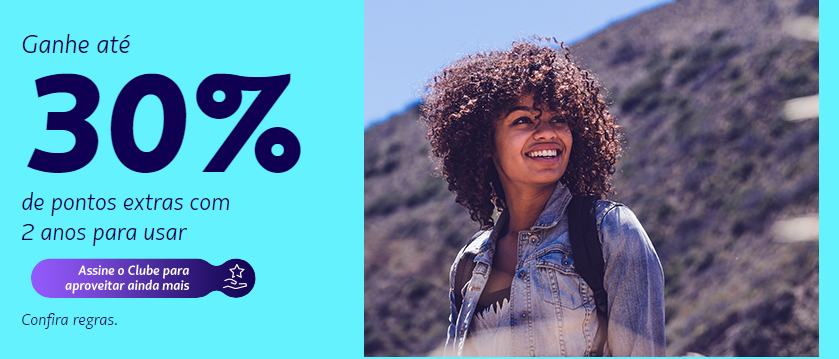 Latam Pass e Itaú e Credicard com 30% de pontos em transferências