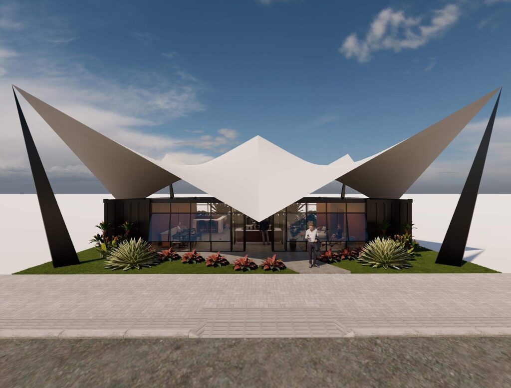 Tenda da nova sala vip de porto seguro da brt lounge