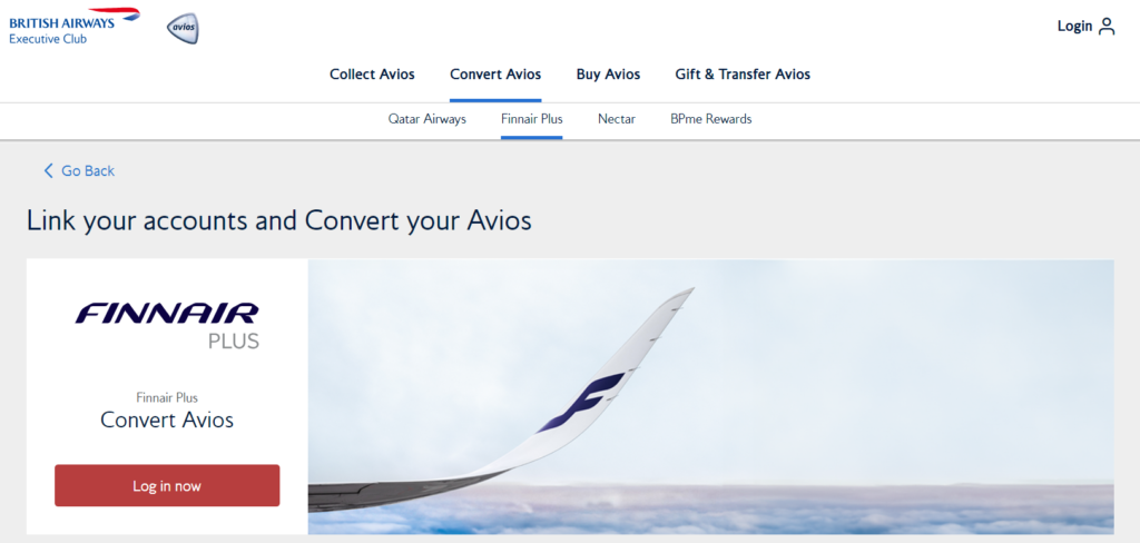 Efetue o login novamente na sua conta do Finnair Plus